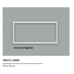 Kit boiserie PRE-TAGLIATO a rettangolo cm 100 x cm 50 colore bianco pronta all'uso o tinteggiabile