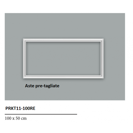 Kit boiserie PRE-TAGLIATO a rettangolo cm 100 x cm 50 colore bianco pronta all'uso o tinteggiabile