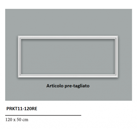 Kit boiserie PRE-TAGLIATO a rettangolo cm 120 x cm 50 colore bianco pronta all'uso o tinteggiabile