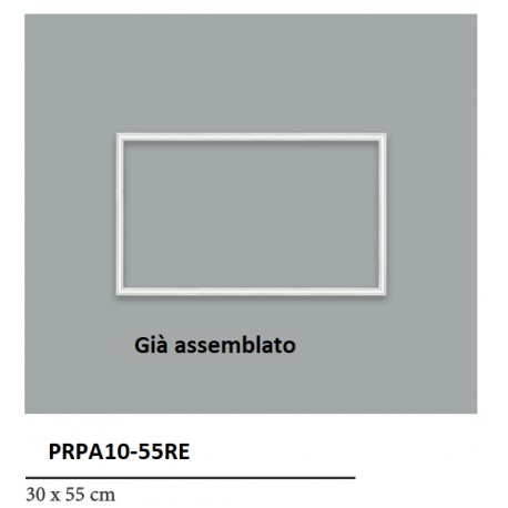 Kit boiserie già assemblato rettangolo cm 30 x cm 55 colore bianco pronta all'uso o tinteggiabile