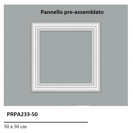 Kit boiserie già assemblato quadrato cm 50 x cm 50 colore bianco pronta all'uso o tinteggiabile