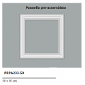 Kit boiserie già assemblato quadrato cm 50 x cm 50 colore bianco pronta all'uso o tinteggiabile