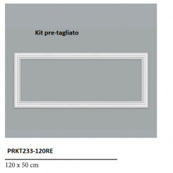 Kit boiserie pre tagliato a rettangolo cm 120 x cm 50 colore bianco pronta all'uso o tinteggiabile