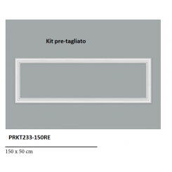 Kit boiserie pre tagliato a rettangolo cm 150 x cm 50 colore bianco pronta all'uso o tinteggiabile