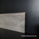Battiscopa per pavimenti SPC in pvc espanso decoro Rovere cenere impermeabile di cm 7,5
