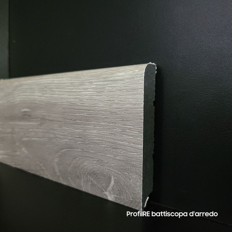 Battiscopa per pavimenti SPC in pvc espanso decoro Rovere nuvola impermeabile di cm 7,5