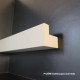 Profilo porta led in legno massello sagoma L verniciato ral 9001 bianco crema effetto poro aperto