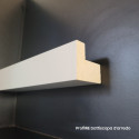 Veletta porta led per soffitto in legno massello bianco ral 9001 effetto poro aperto mm 48 x mm 45 circa