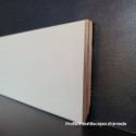 Battiscopa bianco ral 1013 in legno impiallacciato bordo quadro 8 cm spessore mm 13