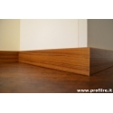 Battiscopa Teak moderno bordo squadrato in legno alto 5 centimetri spessore mm 10