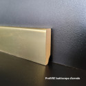 Battiscopa zoccolino basso ottone lucido oro di 45 mm bordo quadrato spessore mm 13