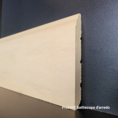 Battiscopa sagomato Matera altezza cm 12 spessore mm 15 in legno massello finitura grezza (2)
