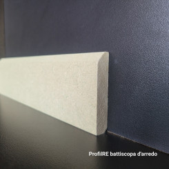 Battiscopa moderno 6 cm in hdf alta densità bordo quadro idrofugo bordo spizzato mm 10 circa