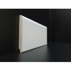 Battiscopa di 8 cm bianco ral 9003 in legno impiallacciato bordo tondo mm 10 tipo