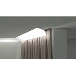 Profilo cornice angolare veletta utilizzabile anche come copri tenda per soffitto di poliuretano cm 12 per cm 9
