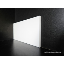 Battiscopa sottile 8 mm molto flessibile alto 10 cm colore bianco da verniciare