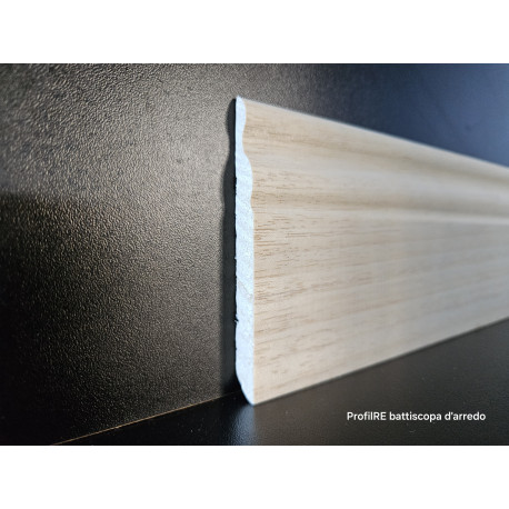 Battiscopa legno modanato spessore 1 cm ducale soft mini finitura grezza alto mm 95