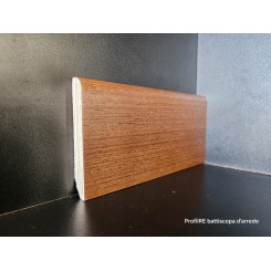 battiscopa legno Teak impiallacciato bordo tondo alto 7,5 cm spessore mm 13