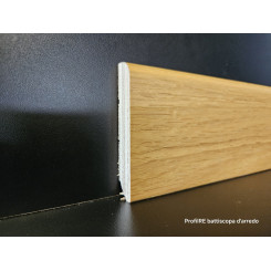 Battiscopa Rovere spessore mm 15 verniciato trasparente altezza cm 9