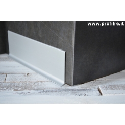 Battiscopa alluminio di 8 centimetri satinato spessore mm 10 di base