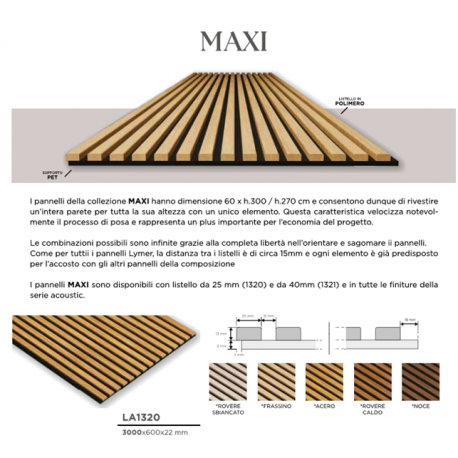 Pannelli rivestimento dogato cm 300 effetto legno larghezza cm 60