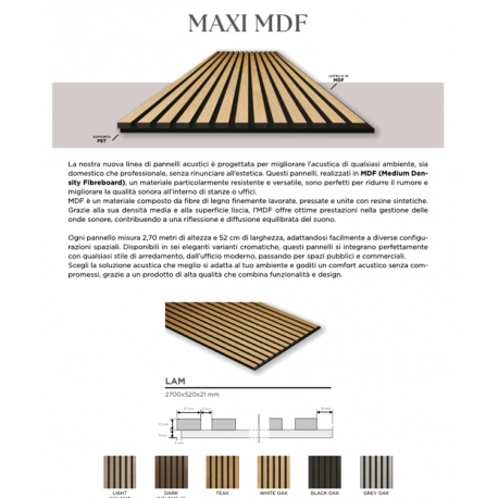 Pannelli rivestimento dogato cm 270 x 52 impiallacciato vero legno 