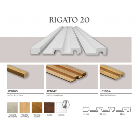 Pannelli rivestimento bianco rigato verniciabile spessore mm 21