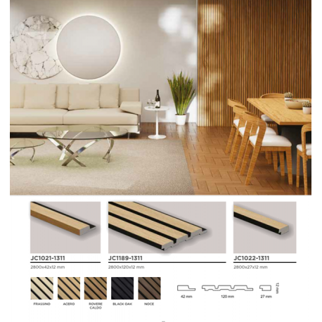 Pannelli rivestimento rigato decoro legno su base nera