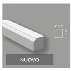 Profilo battiscopa MOLTO SPESSO, impermeabile, mm 23 di battiscopa basso e molto ampio.