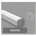 Profilo battiscopa MOLTO SPESSO, impermeabile, mm 23 di battiscopa basso e molto ampio.