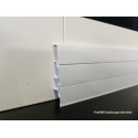Battiscopa canalina passafilo passacavi BIANCO alto mm 65 spessore mm 20 circa FRONTALE ESTRAIBILE