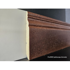 Battiscopa massello tinto noce medio sagomato ducale inglese alto 10 cm