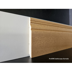 Battiscopa massello tinto Rovere sagomato ducale inglese alto 10 cm