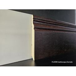 Battiscopa massello tinto Wengè sagomato ducale inglese alto 10 cm