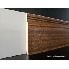 Battiscopa massello tinto Teak sagomato ducale inglese alto 10 cm