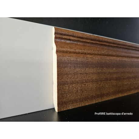 Battiscopa massello tinto Teak sagomato ducale inglese alto 10 cm