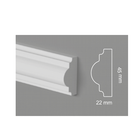 Profilo bianco cornice parete modanatura centimetri 4,5 extra resistente pronto all'uso