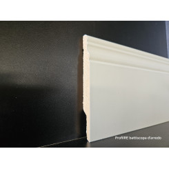 Battiscopa alto inglese ducale bianco ral 1013 mdf di 12 cm spessore mm 14