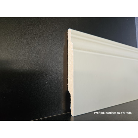 Battiscopa alto inglese ducale bianco ral 1013 mdf di 12 cm spessore mm 14