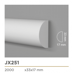 Profilo bianco cornice parete MEZZO CERCHIO centimetri 3,3 extra resistente pronto all'uso