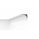 Profilo cornice angolare veletta molto grande, cm 17,5 x 17,5 bianco da verniciare, stucolina.