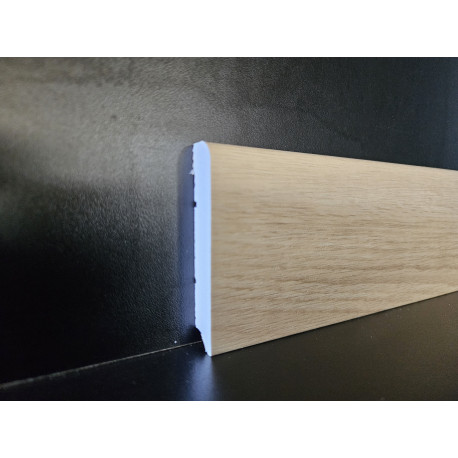Battiscopa per pavimenti SPC in pvc espanso decoro Rovere chiaro California impermeabile di cm 7,5 