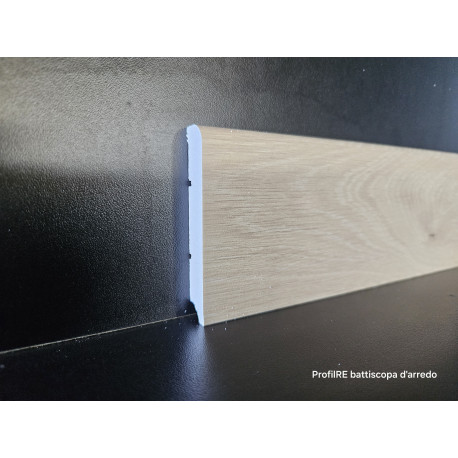 Battiscopa in pvc espanso decoro Rovere chiaro bora impermeabile di cm 7,5