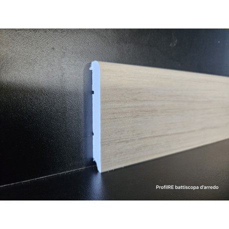 Battiscopa in pvc espanso decoro Rovere decappato impermeabile di cm 7,5