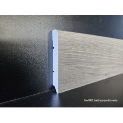 Battiscopa per pavimenti SPC in pvc espanso decoro Rovere grigio chiaro Ischia impermeabile di cm 7,5