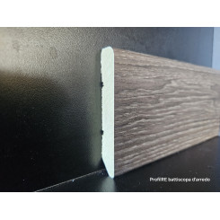 Battiscopa per pavimenti SPC in pvc espanso decoro Rovere grigio scuro maine impermeabile di cm 7,5