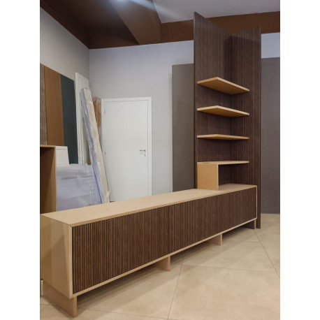 Pannelli rivestimento dogato cm 280 effetto legno molto sottile e doga small ebano