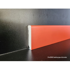 Battiscopa ral 2002 di 5 cm spessore mm 13 squadrato verniciato ral arancio sanguigno