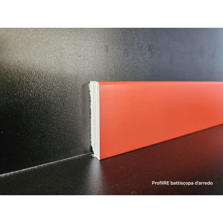 Battiscopa ral 2002 di 5 cm spessore mm 13 squadrato verniciato ral arancio sanguigno