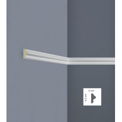 Cornice boiserie profilo da parete mm 40 spessore massimo 15 mm.